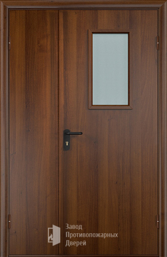 Фото двери «Полуторная МДФ со стеклом EI-30» в Рузе