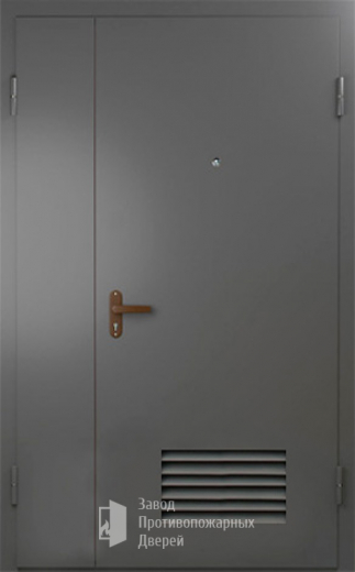 Фото двери «Техническая дверь №7 полуторная с вентиляционной решеткой» в Рузе