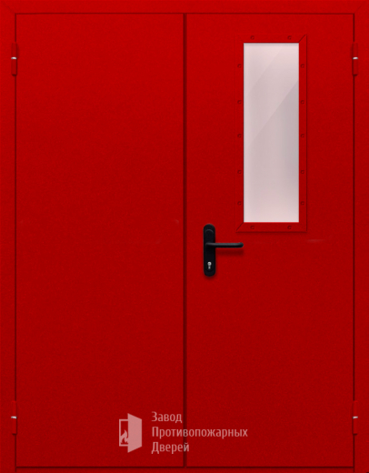 Фото двери «Двупольная со стеклом (красная)» в Рузе