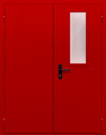 Фото двери «Двупольная со стеклом (красная)» в Рузе