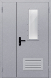 Фото двери «Полуторная со стеклом и  решеткой» в Рузе