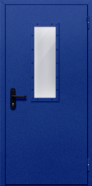Фото двери «Однопольная со стеклом (синяя)» в Рузе