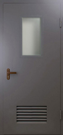 Фото двери «Техническая дверь №5 со стеклом и решеткой» в Рузе